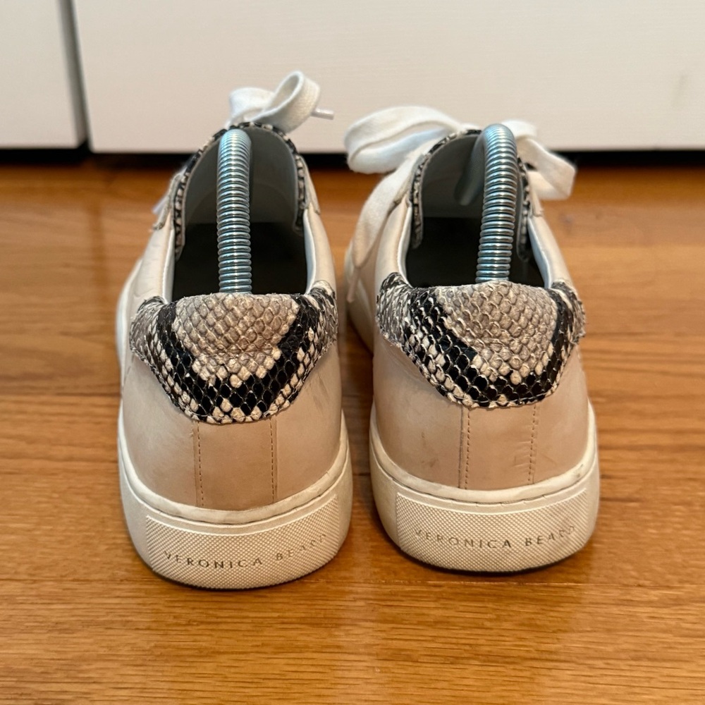 Veronica Beard Bibi Leather Python Print Sneakers - image 6
